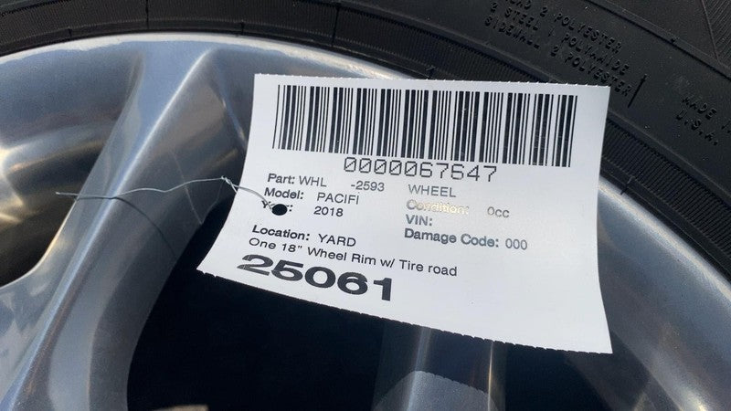 5RJ43TRMAB ⭕ 17-18 Chrysler Pacifica Wheel Rim Alloy 18" inch 18x7.5J w/ Tire x2 5RJ43TRMAB