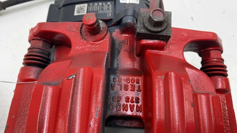 ⭕16-20 Model X Rear Driver Side Caliper Red w/ Brake Hose Line Left 10