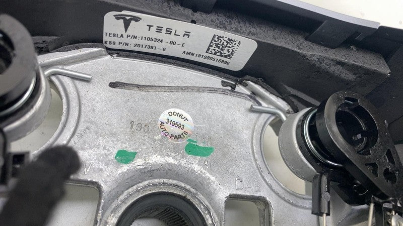1105324 00 E ⭕ 2017-2020 Tesla Model 3 M3 Steering Wheel Leather Black Assembly 1105324-00-E