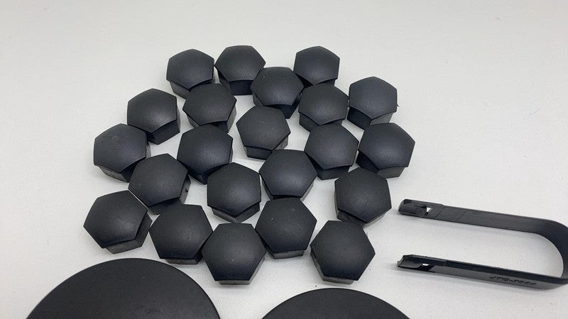 20214487 2024-2025 Tesla Cybertruck x4 Wheel Hub Center Cover w/ x22 Lug Nut Cover Black