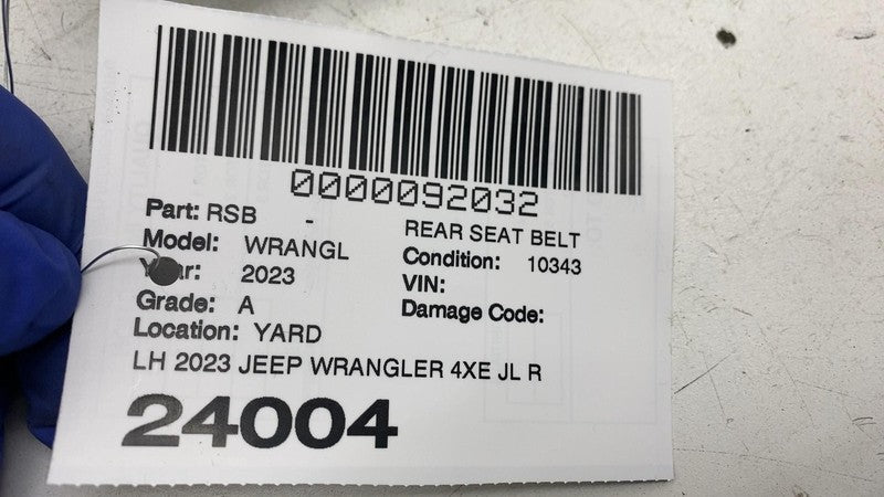 ⭕ 2023 Jeep Wrangler 4XE JL Rear Left 2nd Row Seat Belt & Retractor P6