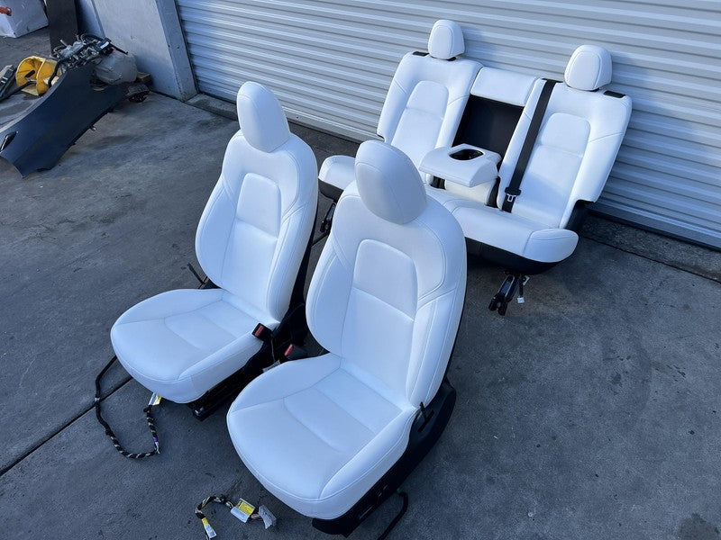 2020-2022 Tesla Model Y Complete Front & Rear Interior Seat Cushion Assy White