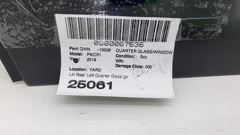 68238495AC ⭕ 17-25 Chrysler Pacifica Rear Driver Side Quarter Window Glass Left 68238495AC