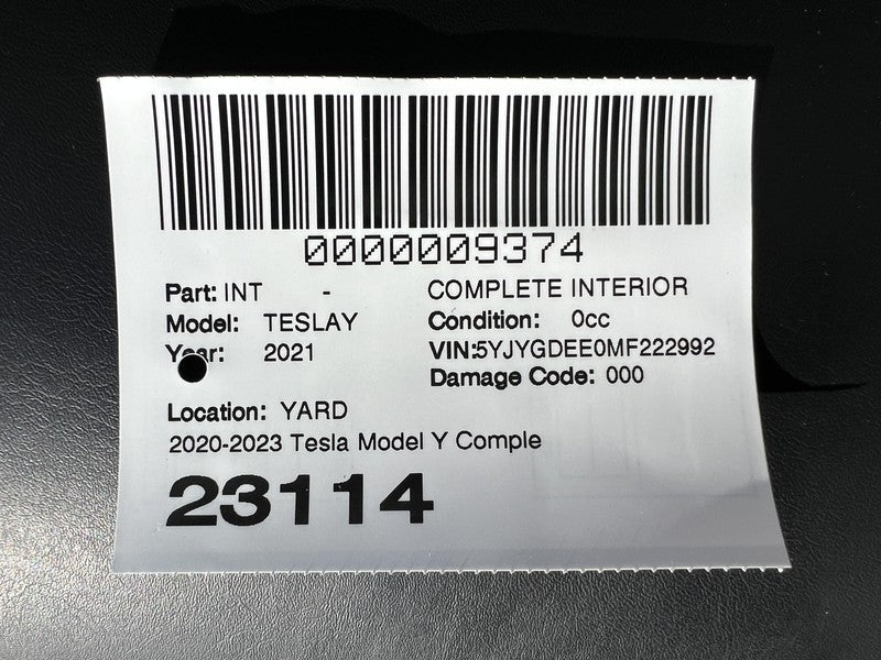 1494833-77-D ⭕ 20-22 Tesla Model Y Front & Rear Interior Seat Cushion Assy Black (5-Seater)