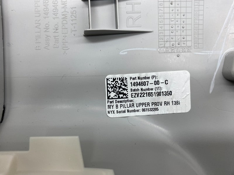 149460600C ⭕ 20-23 Model Y PAIR Left & Right B-Pillar Upper Trim 1494606-00-C/1494607-00-C