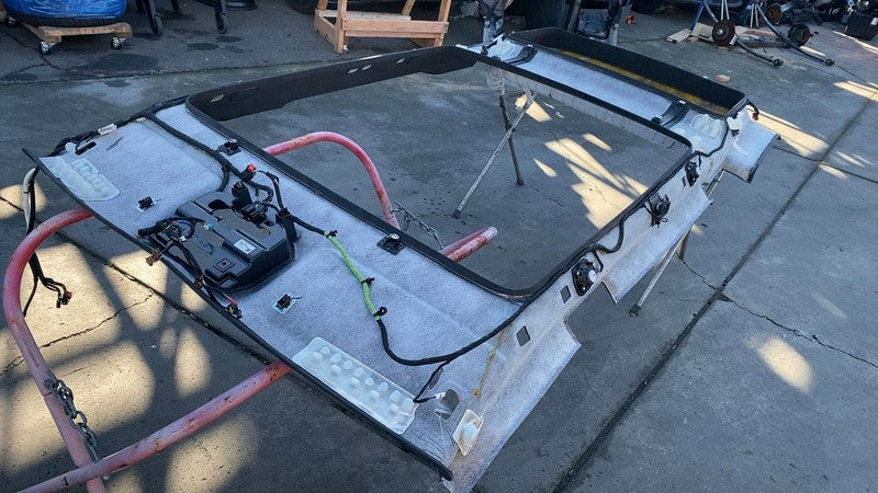 2022-2024 Rivian R1S Roof Headliner Microfiber Suede w/ Panoramic Sunroof Black