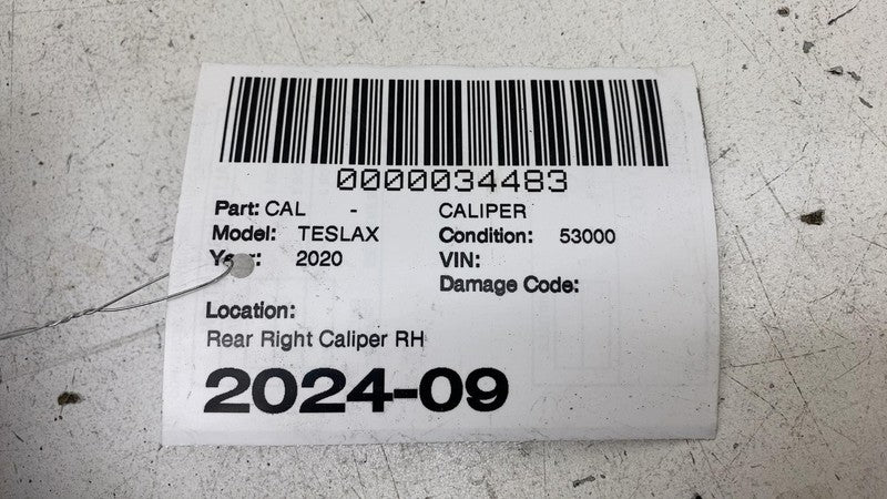 1078542-00-B ⭕ 2019-2021 Tesla Model X Rear Passenger Caliper w/ Brake Hose Line 1078542-00-B