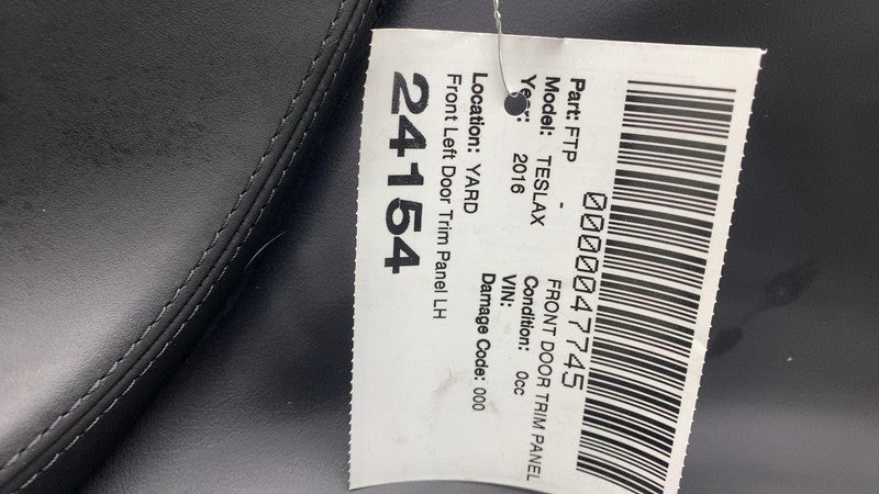1055327-11-I 2016-2020 Tesla Model X Front Driver Side Door Panel Trim Card Cover Left LH OEM