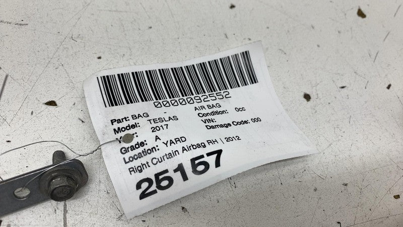 ⭕ 12-20 Tesla Model S MS Passenger Roof Curtain Safety Airbag Right 10