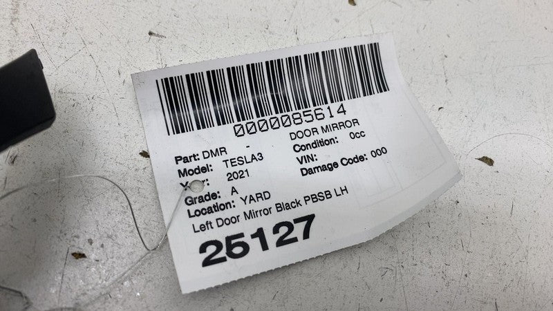 ⭕ 2021-2025 Tesla Model 3 Front Left Exterior Rear View Door Mirror Black PBSB