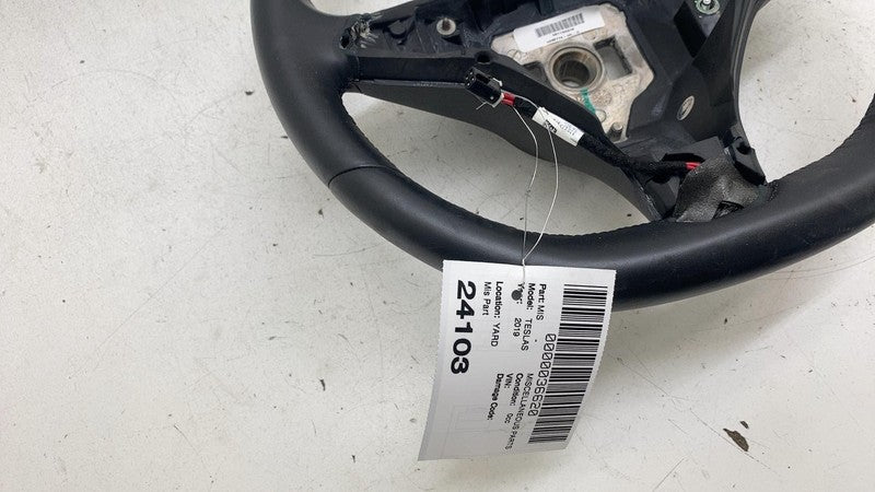 ⭕ 2012-2020 Tesla Model S X Front Driver Steering Wheel Black Leather 