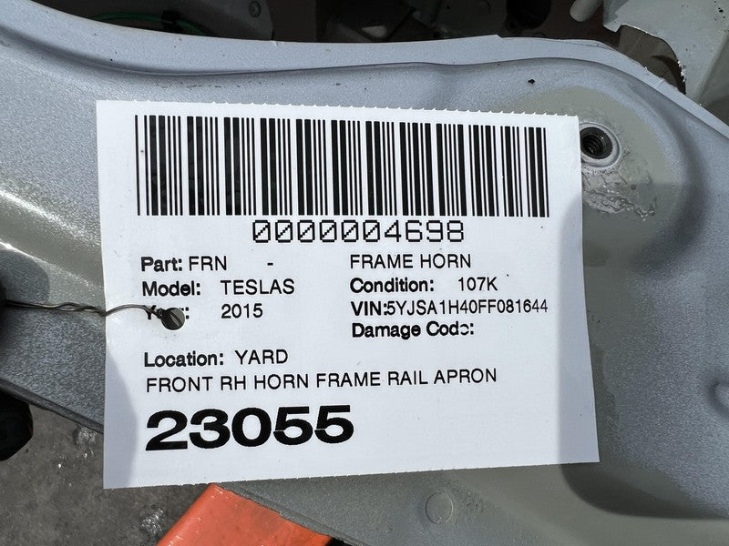 2012-2016 Tesla Model S MS Front Right Body Fender Horn Frame Rail Apr