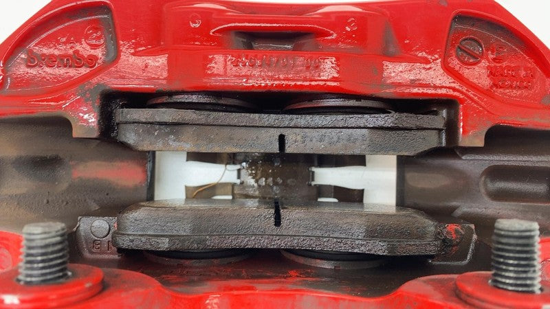 1044641 00 F ⭕ 2017-2023 Tesla Model 3 Front Performance Brake Caliper Red Left 1044641-00-F