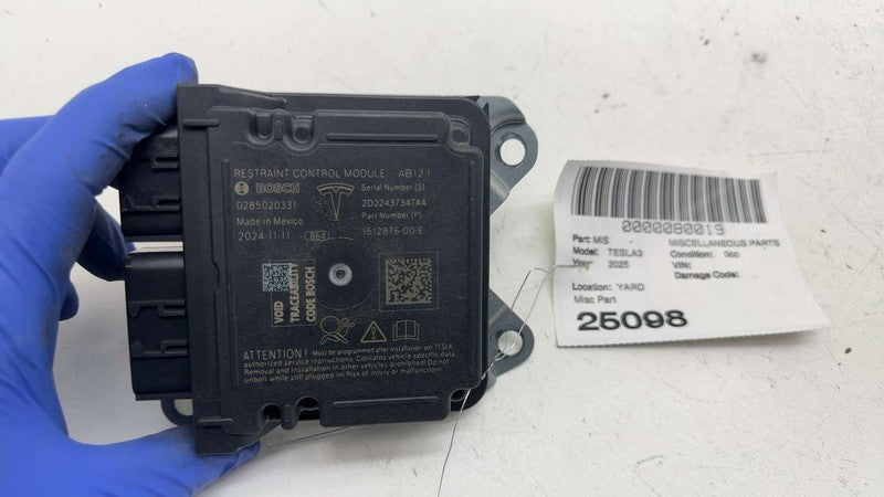 ⭕ 21-26 Model 3 Restraint Control Module RCM SRS 1512876-00-E (Has Cra