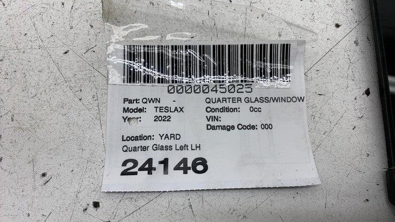 ⭕ 2021-2023 Tesla Model X Rear Driver Side Window QTR Quarter Glass 1/