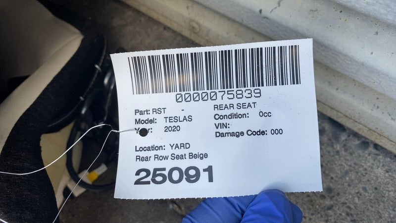 ⭕ 2016-2020 Tesla Model S Rear 2nd Row Beige Leather Seat Upper + Lowe