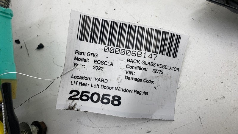 ⭕ 2022 Mercedes-Benz EQS 450+ V297 Rear Left Door Window Regulator & M