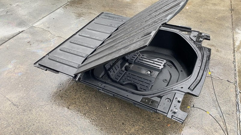 ⭕ 22-24 Rivian R1T Rear Trunk Cargo Floor Spare Wheel Tire Storage Com