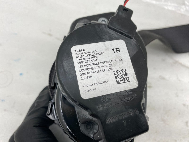 1081279 01 F ⭕ 2017-2023 Tesla Model 3 Front 1st Row Seat Belt & Retractor Right 1081279-01-F