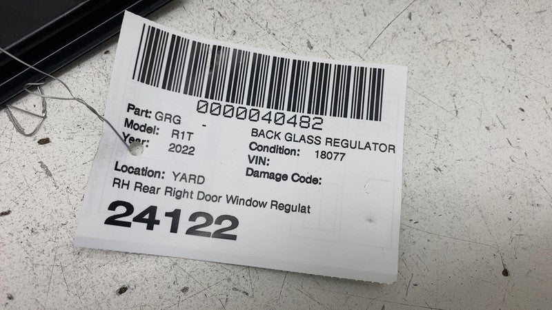 PT00009554-H ⭕ 22-24 Rivian R1T R1S Rear Right Door Window Regulator RH w/ Motor PT00009554-H