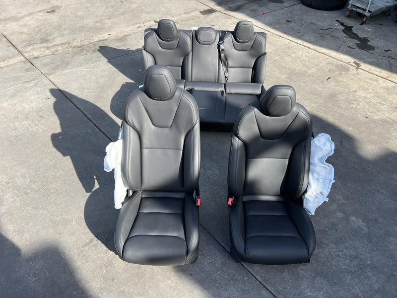 ⭕ 21-23 Tesla Model S Left & Right Front Bucket Seat + Rear 2nd Row Seat Black