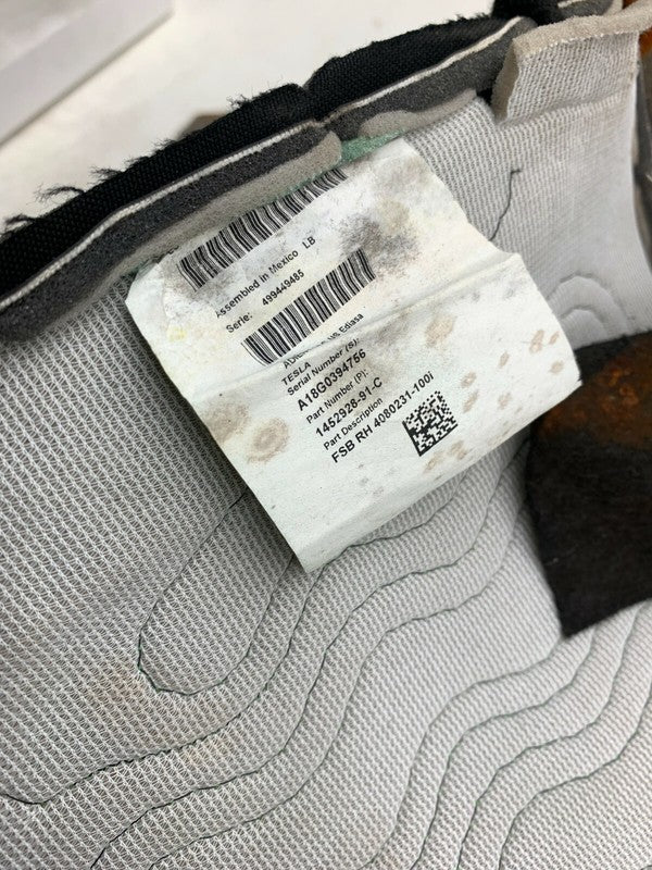 145292891C ⭕ 2017-2023 Tesla Model 3 Front Passenger Seat Upper Cushion Right 1452928-91-C