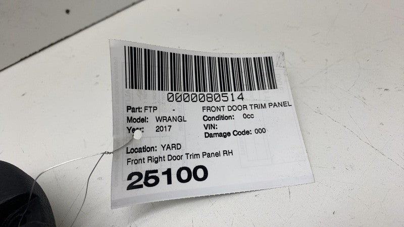 1QJ36DX9AG ⭕ 11-17 Jeep Wrangler Front Passenger Side Interior Door Panel Trim Cover Right