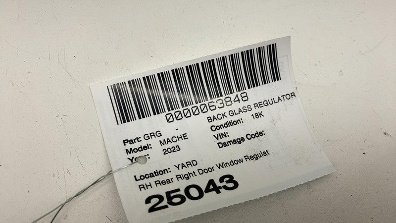 ⭕ 21-24 Ford Mustang Mach-E Rear Right Door Window Regulator & Motor w/ Carrier