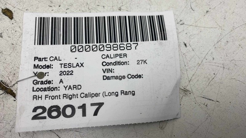 ⭕ 21-25 Tesla Model X Front Passenger Caliper w/ Brake Hose Right 1420