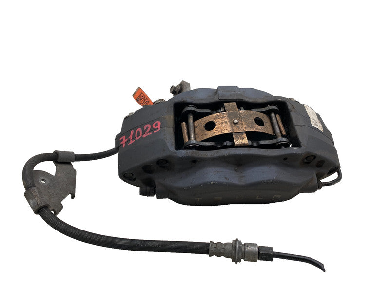 ⭕ 16-20 Model X Front Driver Side Caliper w/ Brake Hose Line Left 1027621-00-D