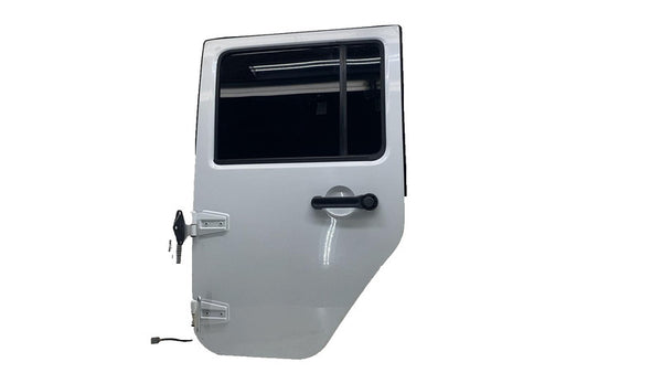 ⭕ 12-18 Jeep Wrangler Rear Driver LH Door Panel w/ Window Glass Left White - PW7