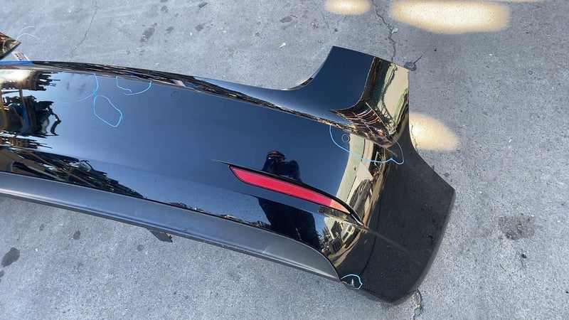 2017-2022 Tesla Model 3 Rear Bumper Cover w/ Park Sensor & Reflector Black PBSB