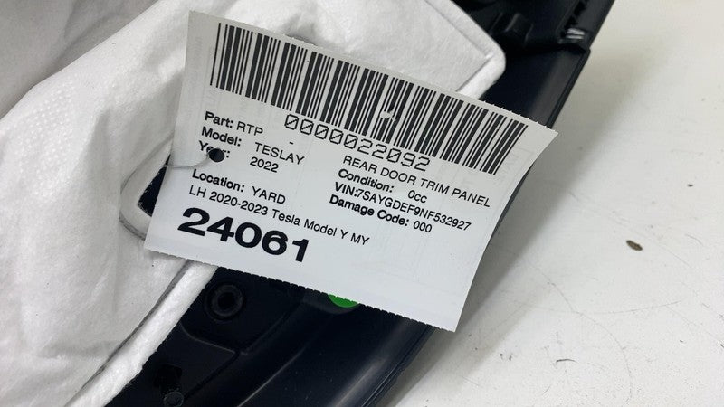 1997296-00-A ⭕ 20-24 Tesla Model Y Rear Left Interior Door Panel Trim Card Cover 1997296-00-A