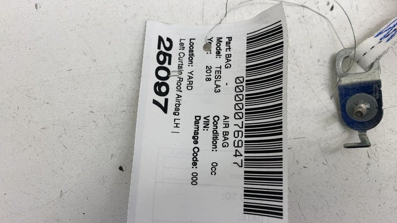 107782700D ⭕ 2017-2023 Tesla Model 3 Driver Side Curtain Roof Airbag Head Left 1077827-00-D