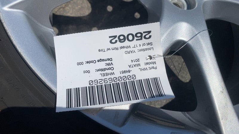 9965277070 ⭕ 13-15 Mazda MX-5 Miata Set of 4 17" Wheel Rim (5 Y Spoke) w/ Tire 9965277070