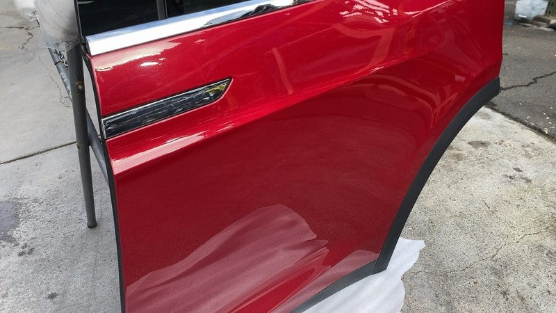 ⭕ 16-25 Tesla Model X Rear Left Falcon Door Shell Panel LH Red PPMR 10