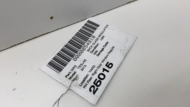 600637700D 2012-2020 Tesla Model S Rear Passenger Side Door Window Regulator & Motor Right