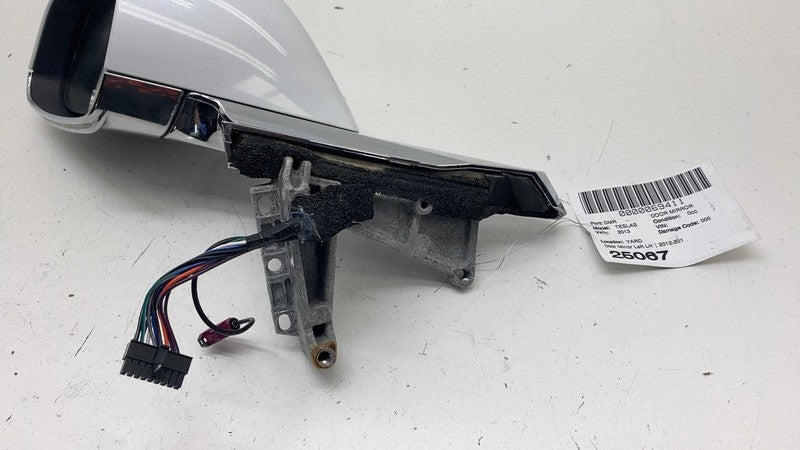 ⭕12-15 Tesla Model S Left Exterior Rear View Door Mirror White PPSW 60