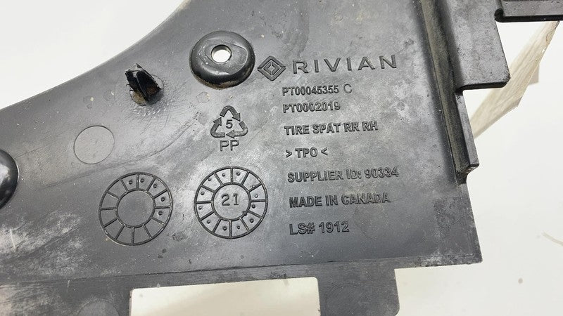 ⭕ 22-24 Rivian R1T R1S Rear Right Side Mud Guard Flap Splash Shield PT