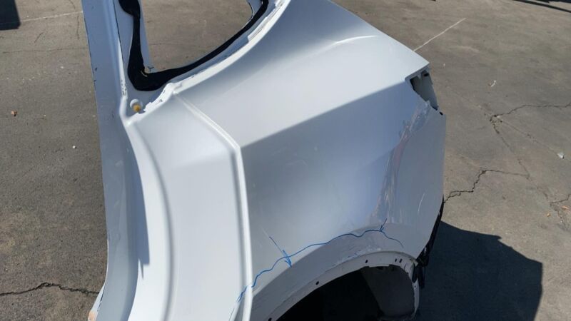 ⭕ 2020-2023 Tesla Model Y Rear Left Quarter Panel Structural Cutout White PPSW