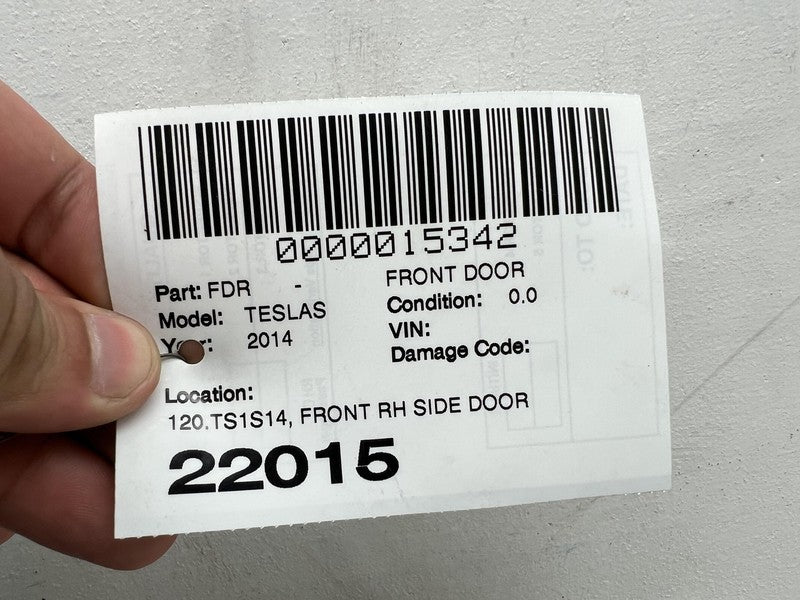 2012-2015 Tesla Model S Front Passenger Side Door Shell Panel Right - PMSS
