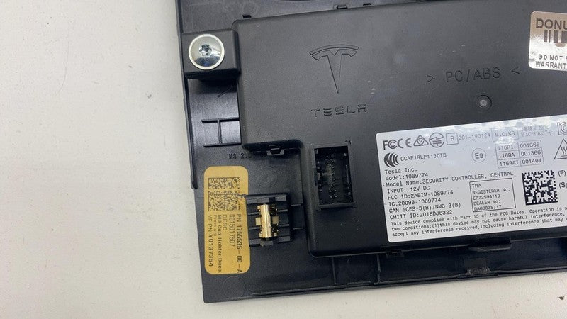 110024100J ⭕ 2017-2023 Model 3 Center Console Security Locking Module w/ Trim 1100241-00-J