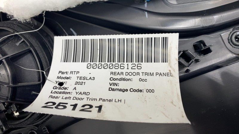 ⭕ 2021-2023 Tesla Model 3 Rear Driver Side Interior Door Panel Trim Ca