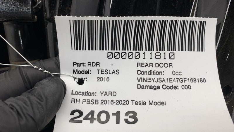 ⭕ 16-20 Tesla Model S Rear Side Door Shell Panel Right Black PBSB 6006