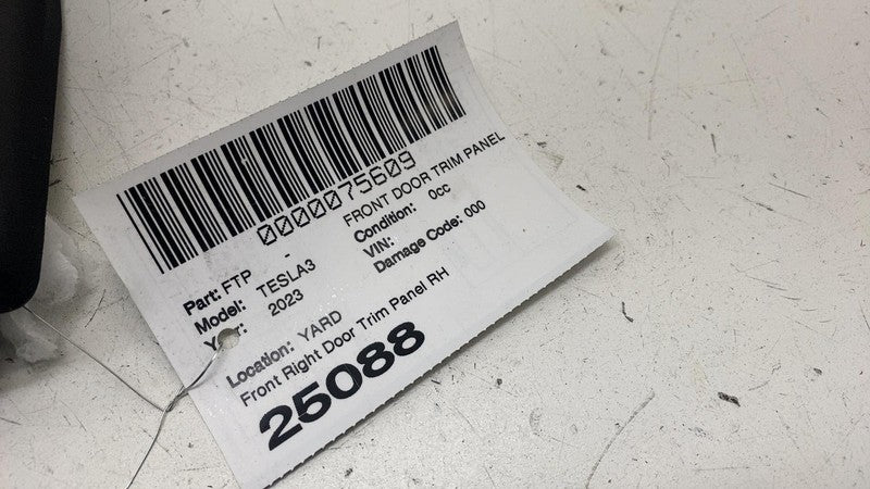 1593863-00-A ⭕ 2021-2023 Tesla Model 3 Front Interior Door Panel Trim Card Right 1593863-00-A