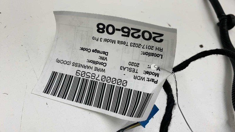 206796300A ⭕2019-2020 Tesla Model 3 Front Right Door Wiring Harness Cable Wire 2067963-00-A