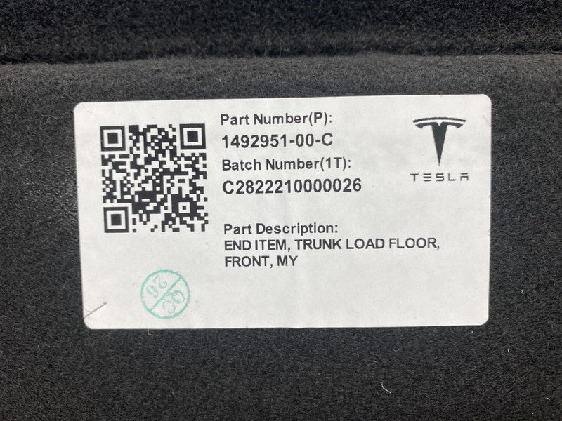 1492951 00 C ⭕ 20-23 Model Y Front Trunk Luggage Compartment Floor Load Carpet 1492951-00-C