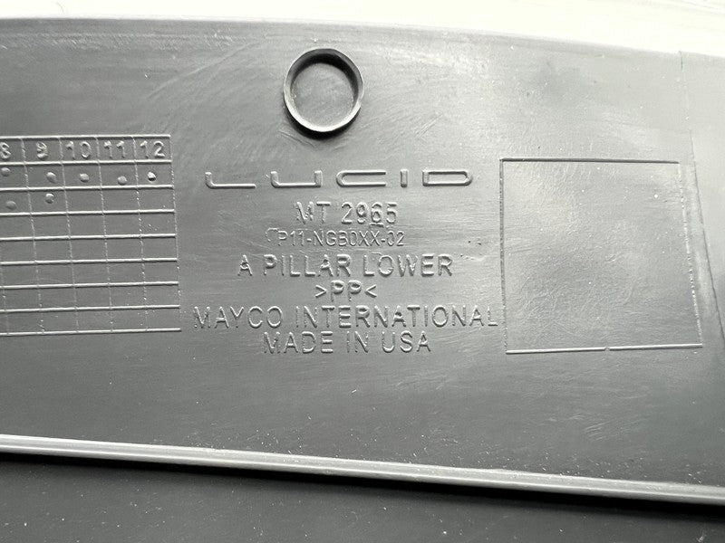 P11-NG12BR-01 ⭕ 2022-2024 Lucid Air Grand Touring Lower Right Side A-Pillar Trim P11-NG12BR-01