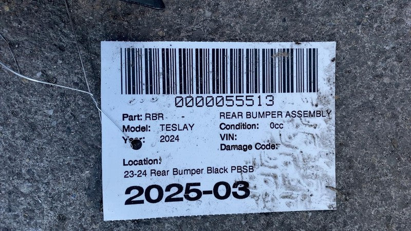 2023 2024  Tesla Model Y MY Rear Bumper Fascia Cover Assembly Black - 