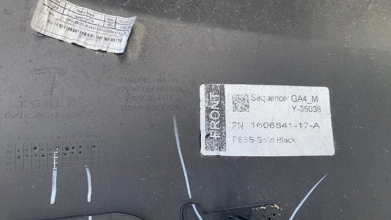 ⭕ 20-23 Model Y MY Front Bumper Cover w/ Sensor Holes Black PBSB 16068